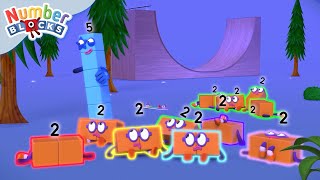 Aprende a Dividir  Aventuras Espaciales  Mates para niños  123  Numberblocks en Español [upl. by Tully]