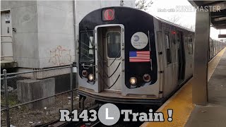 NYC Subway Kawasaki R143 L Train Shuttle Leaving East 105th Street [upl. by Aihtibat520]