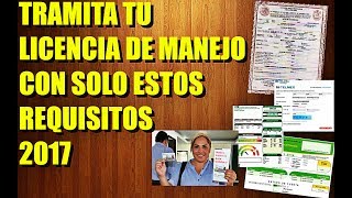 REQUISITOS PARA LICENCIA DE CONDUCIR 2017 MEXICO [upl. by Aimahs330]