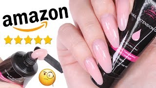 DIY TESTING THE 1 POLYGEL NAIL KIT ON AMAZON PRIME [upl. by Moshe]