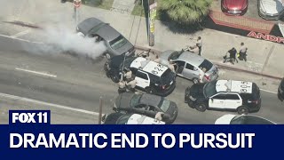 Dramatic ending to LA police chase [upl. by Perusse9]