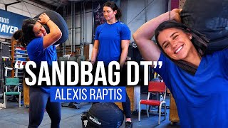 ALEXIS RAPTIS does SANDBAG version of CrossFit workout quotDTquot [upl. by Rianna662]