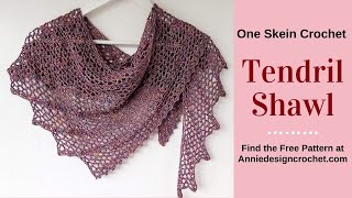 Crochet One Skein Shawl  Tendril [upl. by Lisle671]