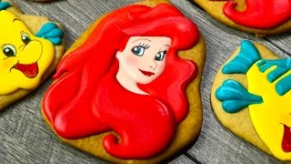 HOW TO DECORATE ARIEL COOKIE  TaleCookies by Tanya Dur [upl. by Laerdna]