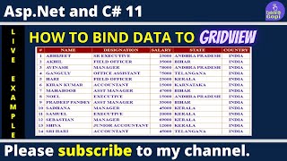 How to bind data to gridview from database using asp net c [upl. by Aekim]