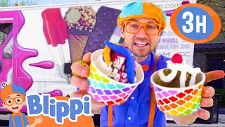 Blippi Explores an Ice Cream Truck  3 HOURS OF BLIPPI TOYS  Educational Videos for Kids [upl. by Bazar602]