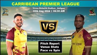 Antigua vs St kitts CPL match prediction  ABF vs SKNP pitch report  Antigua pitch report [upl. by Vullo930]