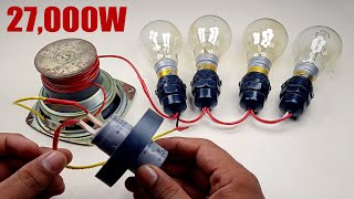 Free Electric Generator Ac Magnet Capacitor United Electric 16KW Power Generator new idea [upl. by Ehtylb]