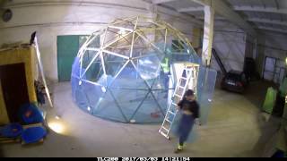 Transparent Ecodome Ø7m greenhouse assembly time lapse [upl. by Redmond328]