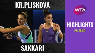 Kristyna Pliskova vs Maria Sakkari  2020 Palermo First Round  WTA Highlights [upl. by Jenda]