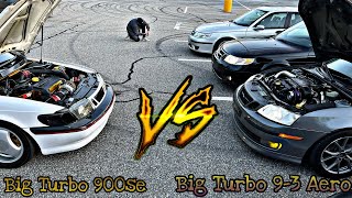 Big Turbo Saab 900se VS Big Turbo Saab 93 Aero [upl. by Gisele]