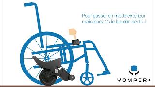 Comment installer et utiliser le Yomper  Assistance électrique pour fauteuil roulant manuel [upl. by Vinna]