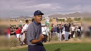 Tiger Woods aces hole No 16 at TPC Scottsdale [upl. by Selia]