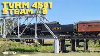 TVRM Steam Locomotive 4501 Leading with Rail Moments railfanning at the famous bridge in Trion GA [upl. by Einafats]