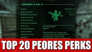 FALLOUT 3  TOP 20 PEORES PERKS [upl. by Linker]