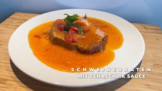 Schweinebraten mit Schaschlik Soße  Roasted pork with shashlik sauce [upl. by Stanfield]