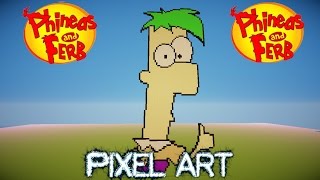 Minecraft Pixel Art Timelaspe Ferb from phineas and ferb [upl. by Ailime]