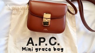 APC mini Grace bag in nosiette what fits review celine dupe  24s unboxing [upl. by Fruin]