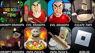 Roblox Escape Papa Pizzas PizzeriaESCAPE EVIL GRANDPA OBBYESCAPE TIMS FARMGRUMPY GRANDPA [upl. by Block]