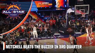 Kelsey Mitchell drills baseline jumper to beat the 3rd quarter buzzer 🔥  2024 WNBA AllStar Game [upl. by Annahavas]