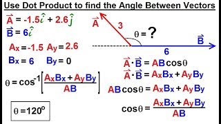 Calculus 3 Vector Calculus in 2D 15 of 39 Use Dot Product to find Angle Between 2 Vectors [upl. by Idolla]