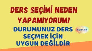 Kayıt Yenileme Yaptım Ders Seçimi Neden Yapamıyorum Durumunuz Ders Seçmek İçin Uygun Değildir [upl. by Eimot]