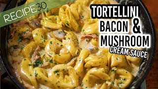 Tortellini Alla Panna with Bacon Mushroom in a cream sauce [upl. by Melesa]