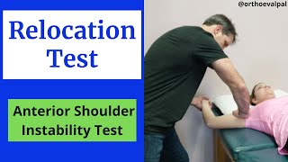 Relocation Test Shoulder special test for dislocation [upl. by Torres774]