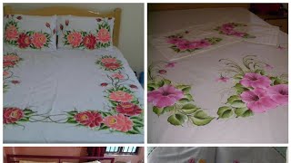 Painting Chadar Design Collection New Bedsheet DesignHand Painted Bedsheet Design 2021 [upl. by Ahsenom]