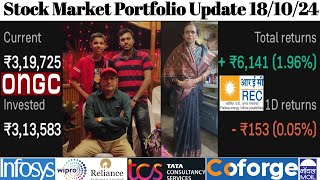 Share Market Portfolio Valuation October 181024  Bank Nifty Outperform  ONGC Down  IOCL Down [upl. by Ednalrim829]