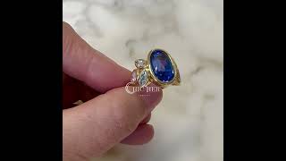 4ct Bezel Setting Oval Cut Sapphire Engagement Ring [upl. by Sherborn]