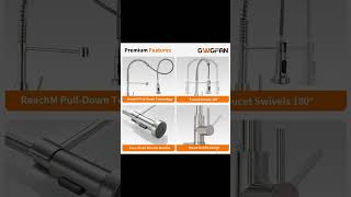 OWOFAN Kitchen Faucet with Pull Down Sprayer Brushed Nickel Stainless Steel Single Handle Pull [upl. by Anotyal]