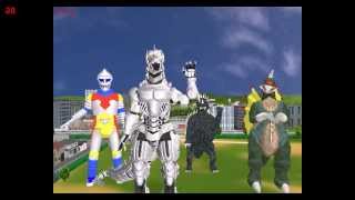 MMD MechaGodzilla Gigan Anguirus and Jet Jaguar dance to Caramelldansen [upl. by Shel]