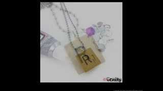 DIY Scrabble Tile Pendants 1 Minute Tutorial from wwweCraftycom [upl. by Leirraj]