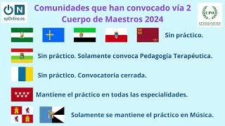 ¿Qué CCAA tienen que presentar supuesto práctico en las oposiciones de magisterio 2024 [upl. by Noira]