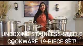 Unboxing Duxtop Professional Stainless Steel Cookware Set 19 Piece Kitchen Pots and Pans Set [upl. by Eceinwahs]