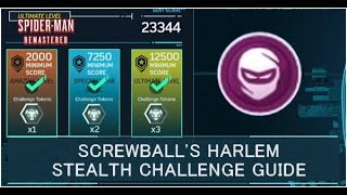 Screwball Harlem Stealth Challenge Tokens Guide  Spider Man Remastered [upl. by Karli581]