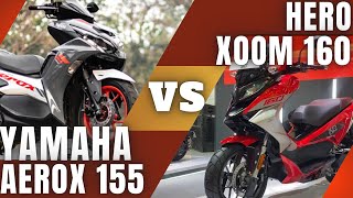 Hero Xoom 160 VS Yamaha Aerox 155  Detailed Comparison  Xoom 160 बबाल मचा देगा DkMotoWheels [upl. by Alisan197]