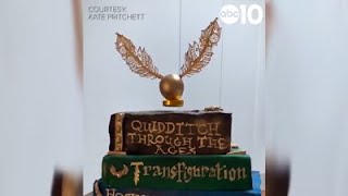 Harry Potterthemed cake features floating Golden Snitch [upl. by Hagen]