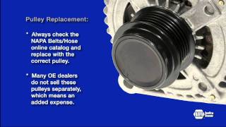 Alternator Decoupler Pulley How to Inspect and Replace  NAPA BeltsHose Short Version [upl. by Ennair]