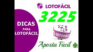 DICAS LOTOFACIL 3225 [upl. by Anetsirk]