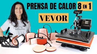 Como usar Prensa Térmica VEVOR 8 en 1 para Sublimación y Mas Unboxing Como Ensamblarla y su Uso [upl. by Wilkey]