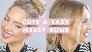 3 Cute amp Easy Messy Buns  Luxy Hair [upl. by Arammahs65]