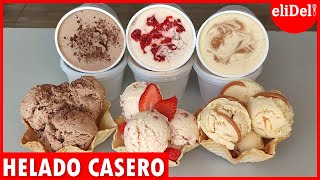 HELADOS caseros 3 INGREDIENTES en 5 MINUTOS 🍓🍫Cremosos 3 SABORES para VENDER [upl. by Diarmuid]