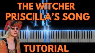 Priscillas Song  The Witcher  Accompaniment Version Piano Tutorial [upl. by Aerol557]