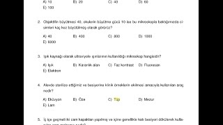 Mikrobiyoloji Laboratuvar Araç ve Gereçleri ile İlgili Test Soruları [upl. by Idel]