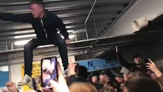 Leeds fans ‘go fing mental” in the concourse at Preston tonight [upl. by Sunshine957]