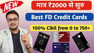 Best FD Credit Cards in 2023 Without Income Proof  100 CIBIL Increase from 0 to 750 FD Cards [upl. by Akemhs88]