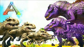 Ark Survival Evolved 6 Indominus Rex Vs 3 Omega 09 Boss T Rex Jurassic World Treta Jurassica 1 [upl. by Meakem]