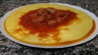 Come cucinare la polenta  Ricetta Polenta con sugo di salsiccia 17 [upl. by Ailenroc]